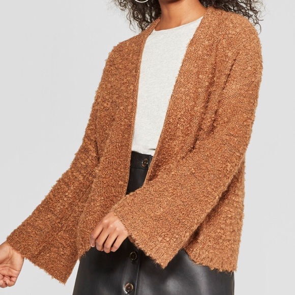 Who What Wear Fuzzy Brown Sweater New 